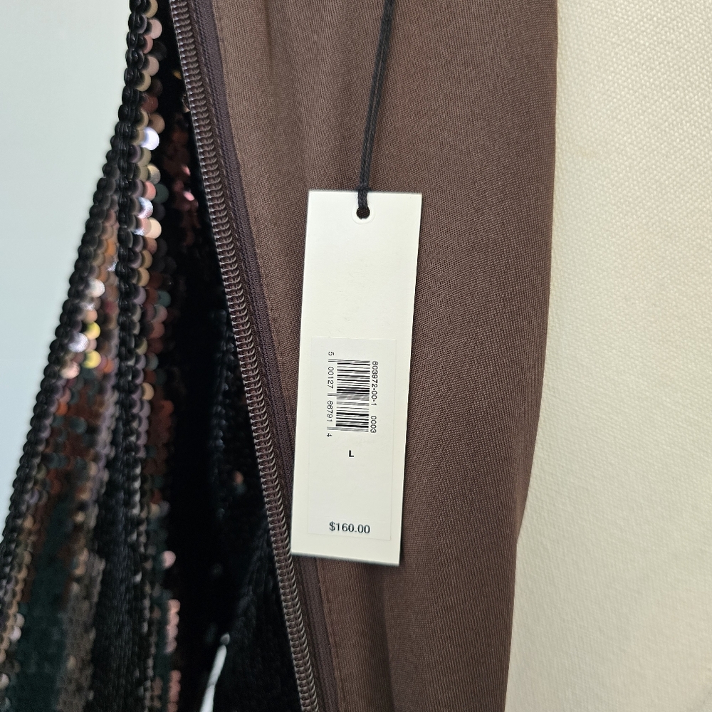 Banana Republic | Large | Chocolate Brown Stretch-Sequin Mini Dress - Picture 9 of 15